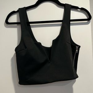 Crop tank top with side zipper detail